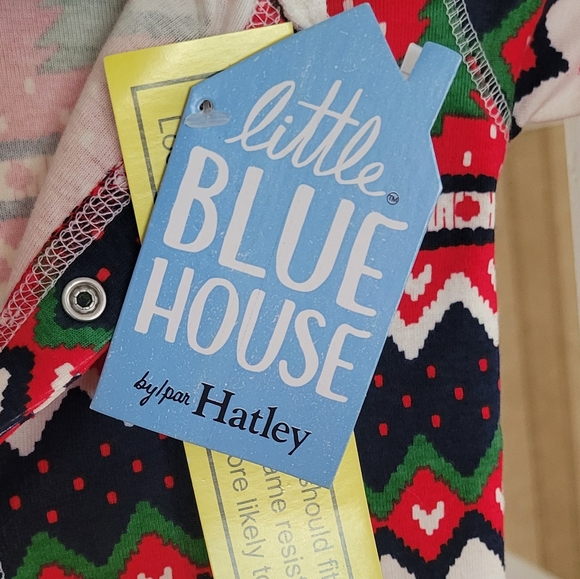 ITTLE BLUE HOUSE Hatley Isle Bear Onesis Adult Size 8 Christmas Winter - Picture 8 of 10